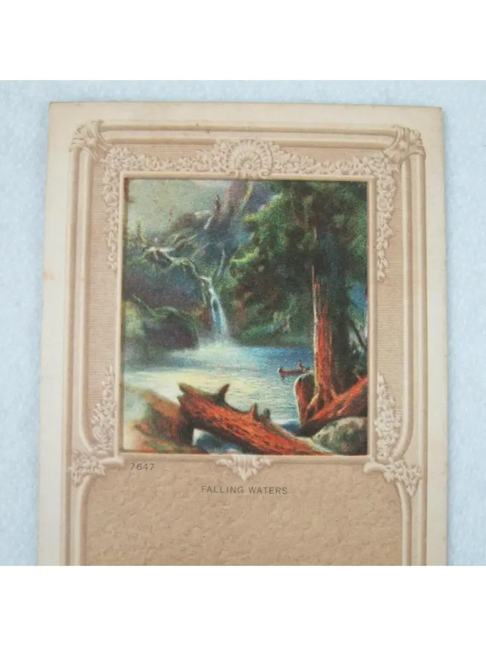 Vintage R. Atkinson Fox Calendar Blank Print Falling Waters Nature Scene RARE